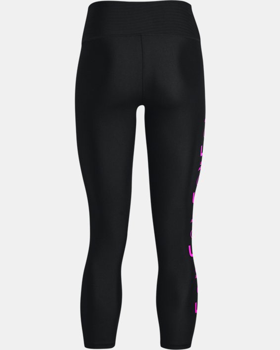 Women's HeatGear® Armour No-Slip Waistband Graphic Ankle Leggings, Black, pdpMainDesktop image number 5